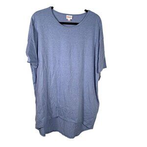 LuLaRoe IRMA Light Blue White Heathered Very SOFT Hi-Low Tunic Top Shirt SMALL S